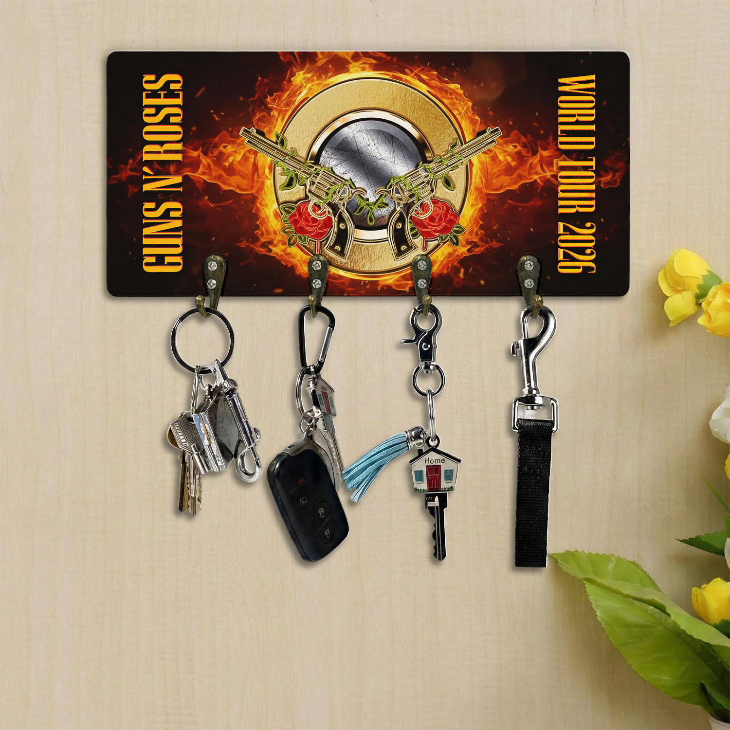 Gleammerch Guns N' Roses Personalized Key Holder Gifts For Fans