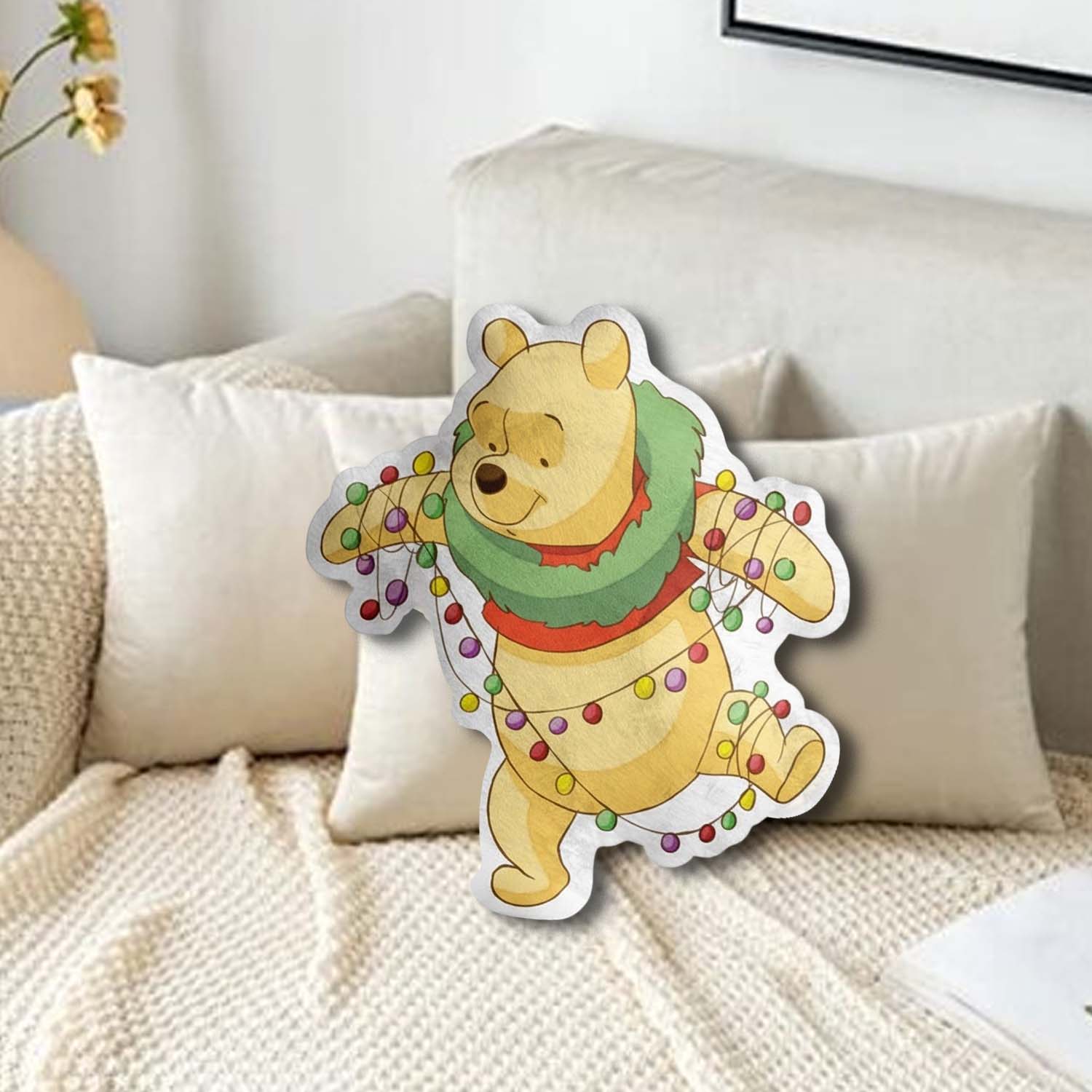 Gleammerch Winnie The Pooh x Christmas Custom Shaped Pillow Gift For Fans