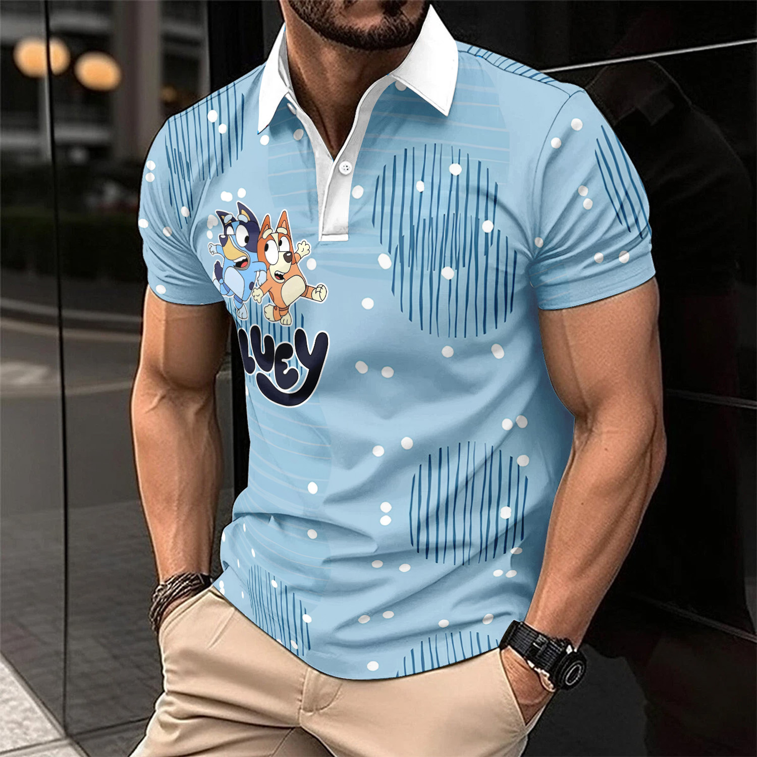 Gleammerch Bluey Polo Shirt Gifts For Fans