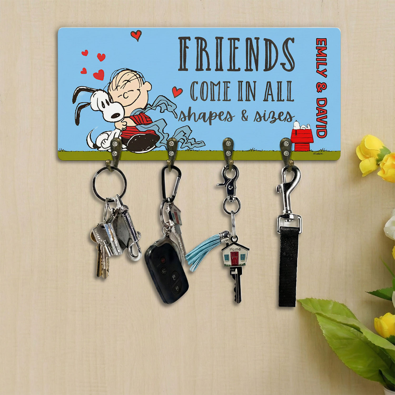 Gleammerch Snoopy Personalized Key Holder Gifts For Fans