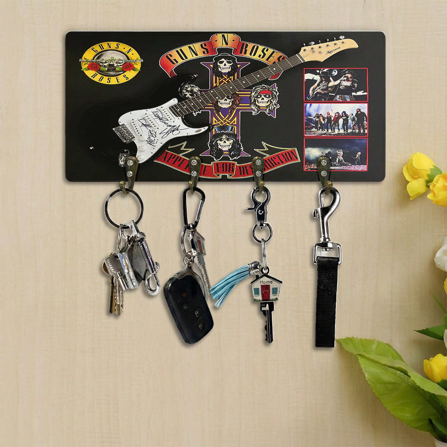 Gleammerch Guns N' Roses Personalized Key Holder Gifts For Fans