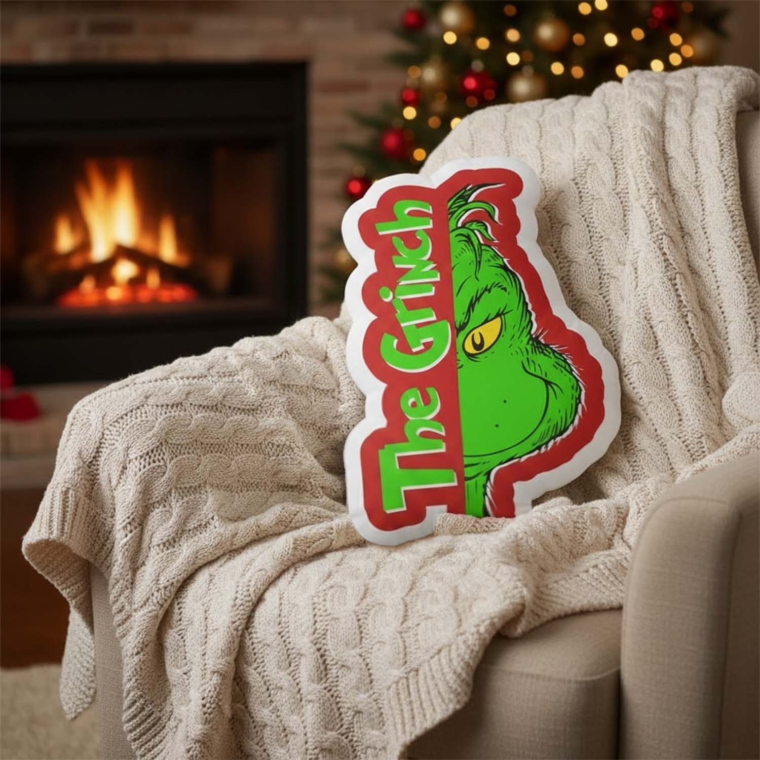 Gleammerch The Grinch x Christmas Custom Shaped Pillow Gift For Fans