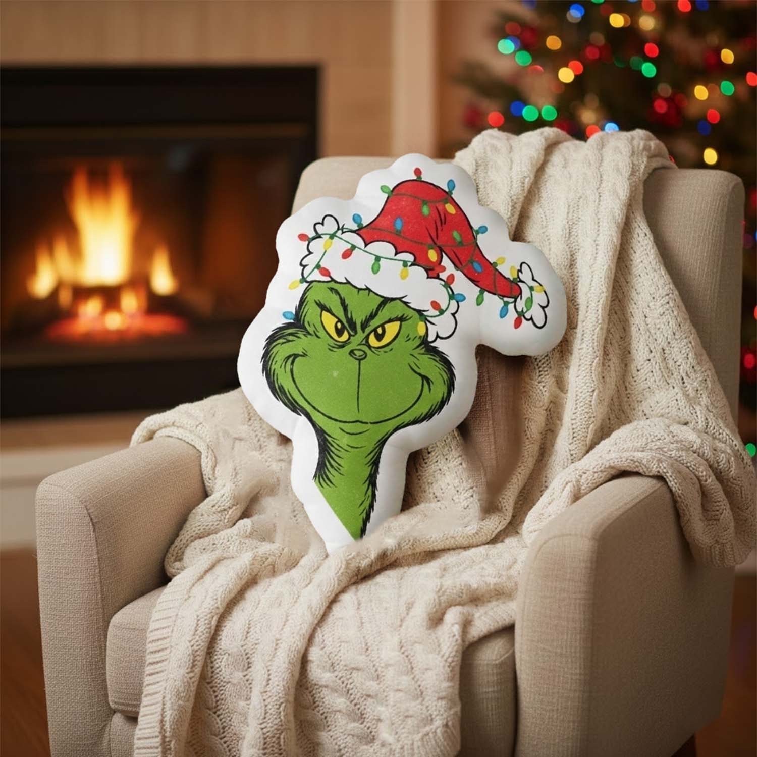 Gleammerch The Grinch x Christmas Custom Shaped Pillow Gift For Fans