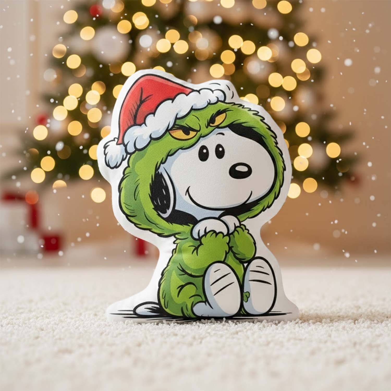 Gleammerch Grinch x Snoopy Custom Shaped Pillow Gift For Fans