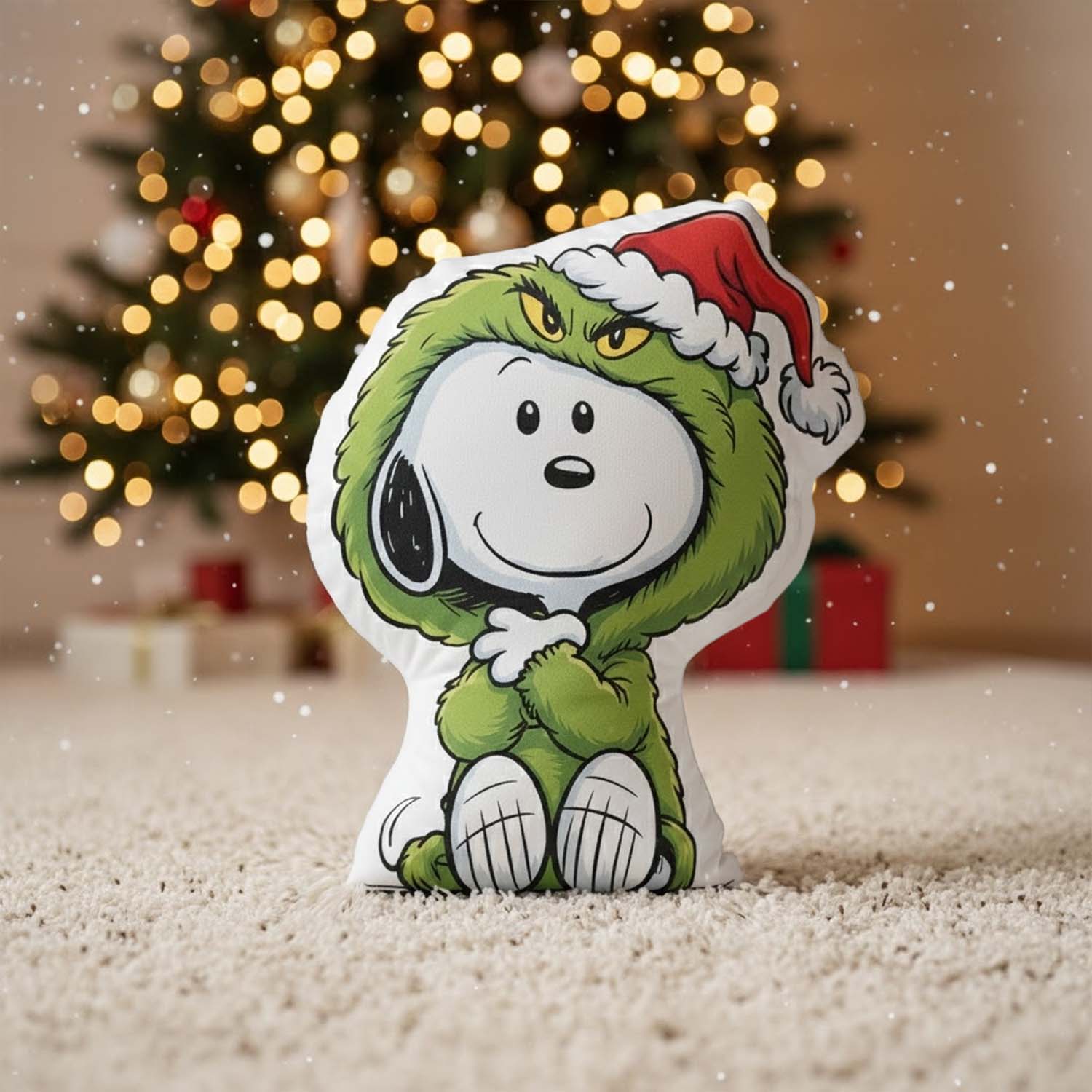 Gleammerch Grinch x Snoopy Custom Shaped Pillow Gift For Fans
