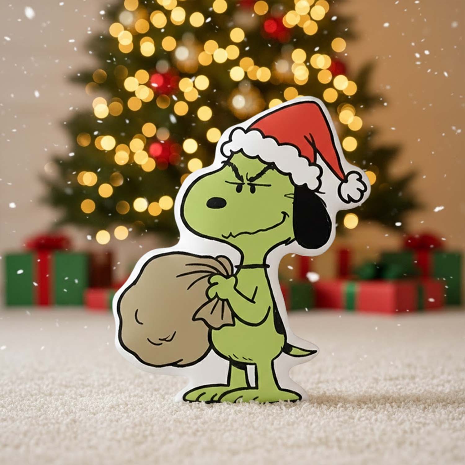 Gleammerch Grinch x Snoopy Custom Shaped Pillow Gift For Fans