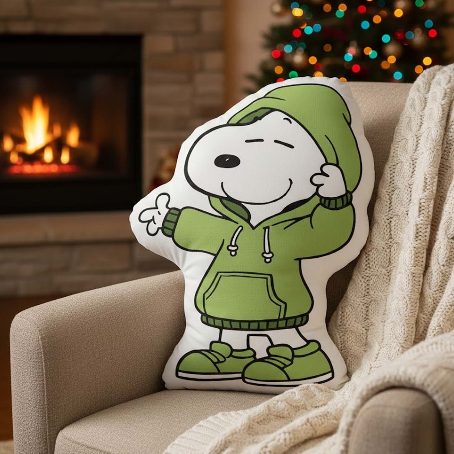 Gleammerch Grinch x Snoopy Custom Shaped Pillow Gift For Fans