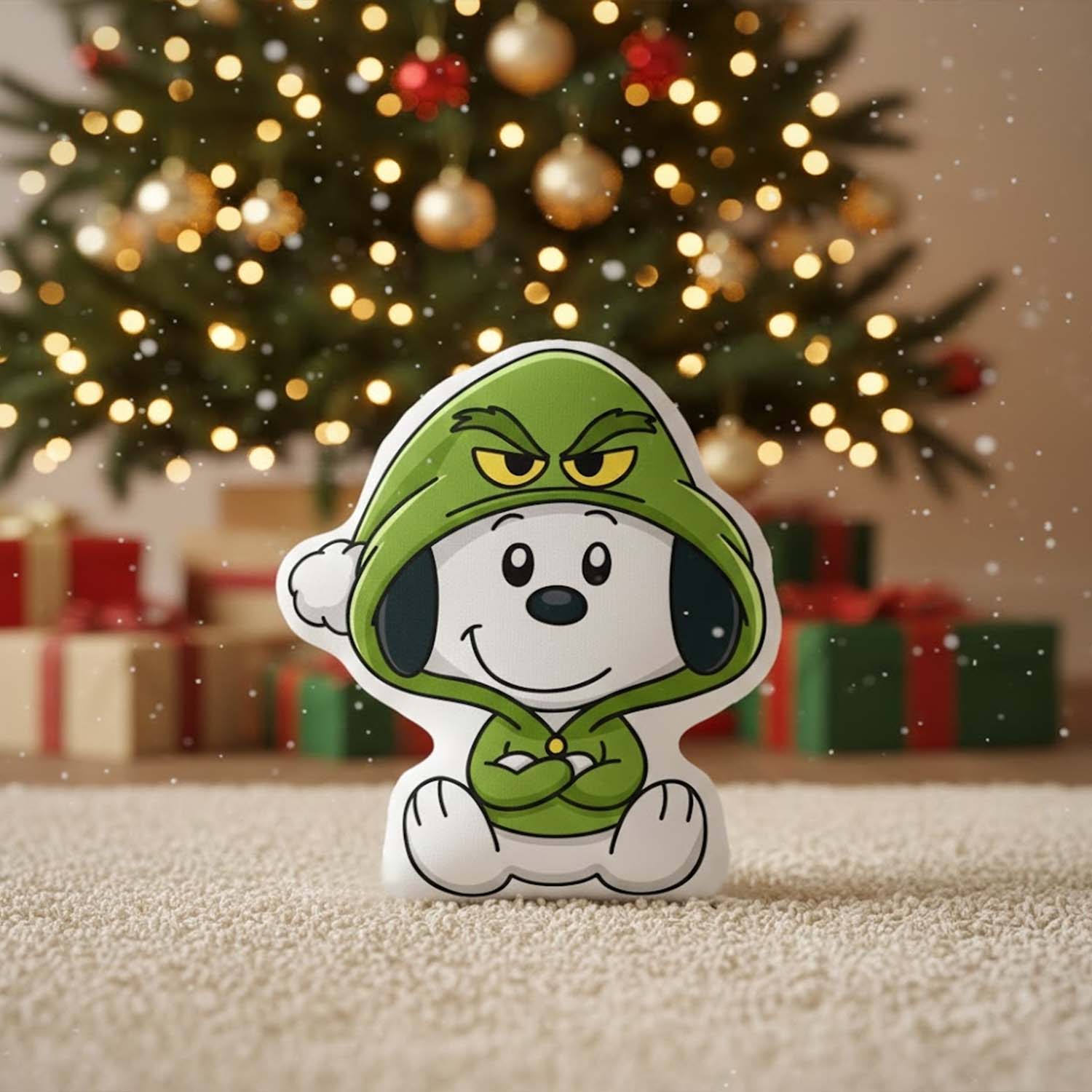 Gleammerch Grinch x Snoopy Custom Shaped Pillow Gift For Fans
