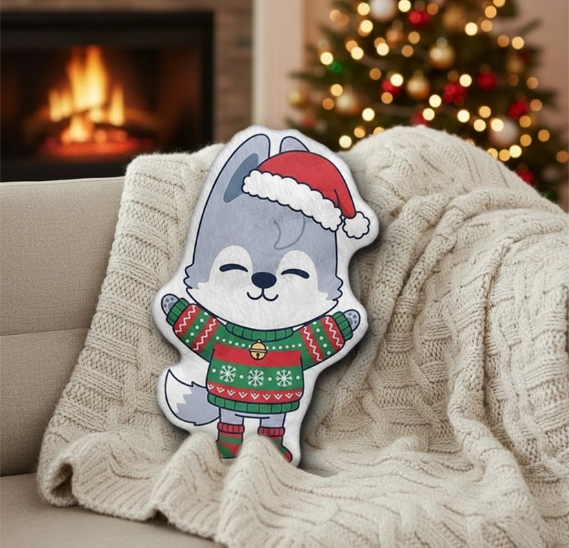 Gleammerch Wolf Chan x Christmas Custom Shaped Pillow Gift For Fans