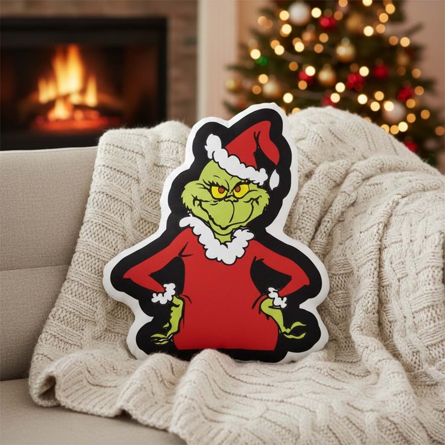 Gleammerch The Grinch x Christmas Custom Shaped Pillow Gift For Fans