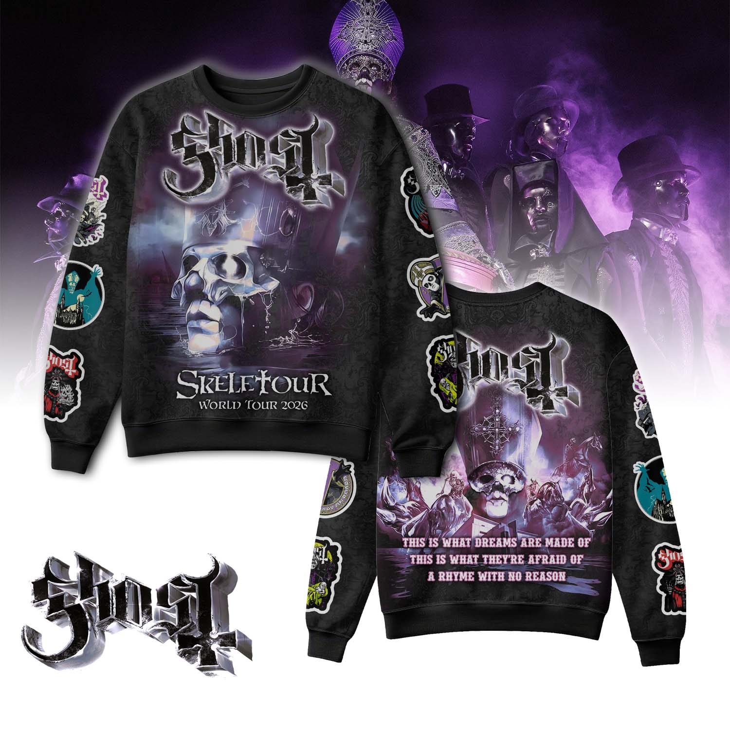 Gleammerch Ghost Band x Skeletour World Tour 2026 Sweater Gifts For Fans