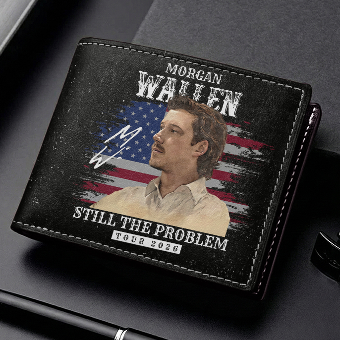 Gleammerch Morgan Wallen Personalized Leather Wallet Gift For Fans